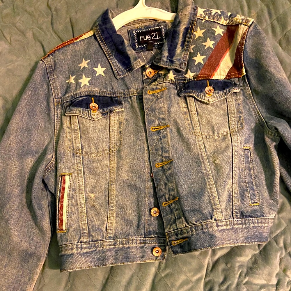 American flag denim jacket